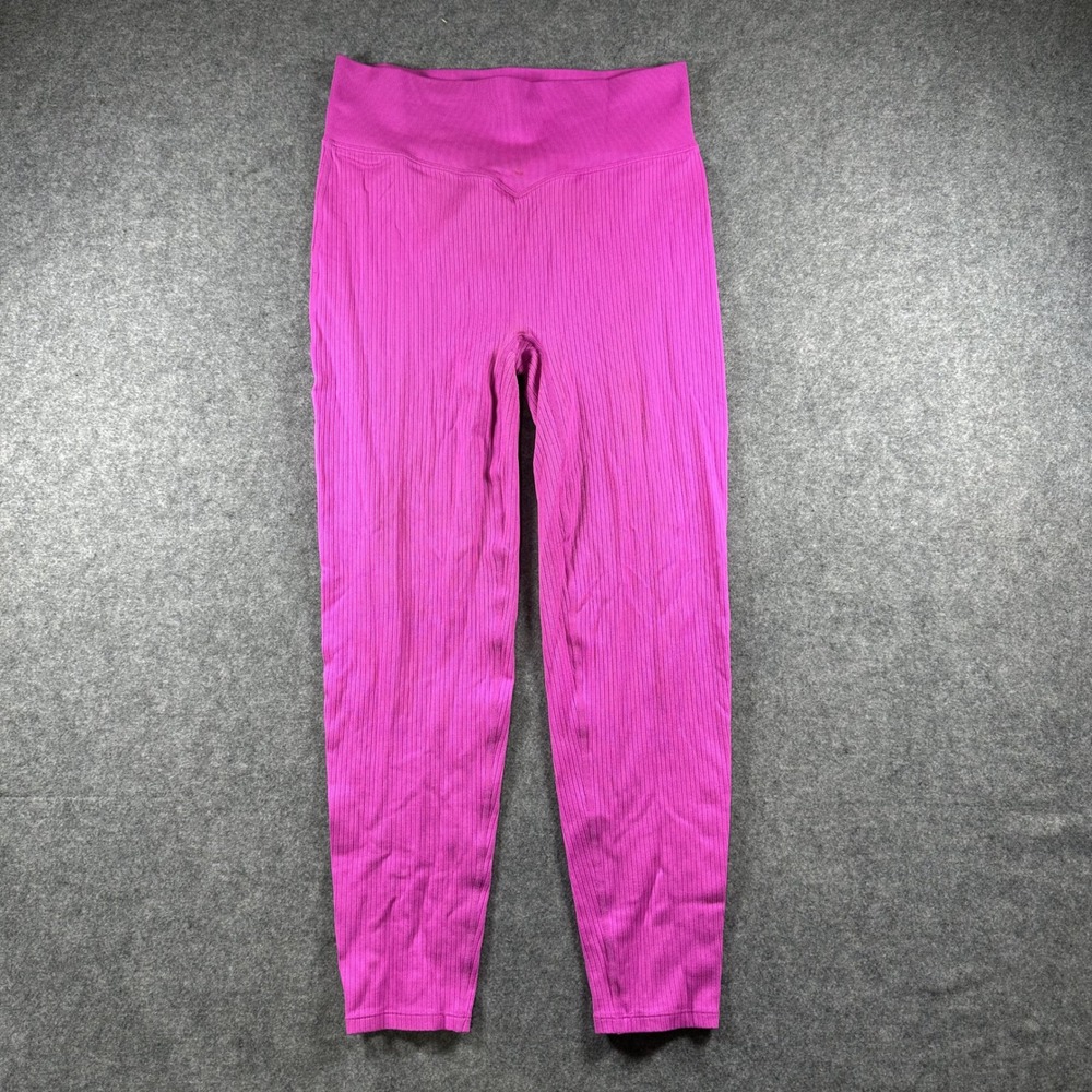 PINK‎ Active Ribbed High Waisted Leggings XL Pink Seamless Workout Tights